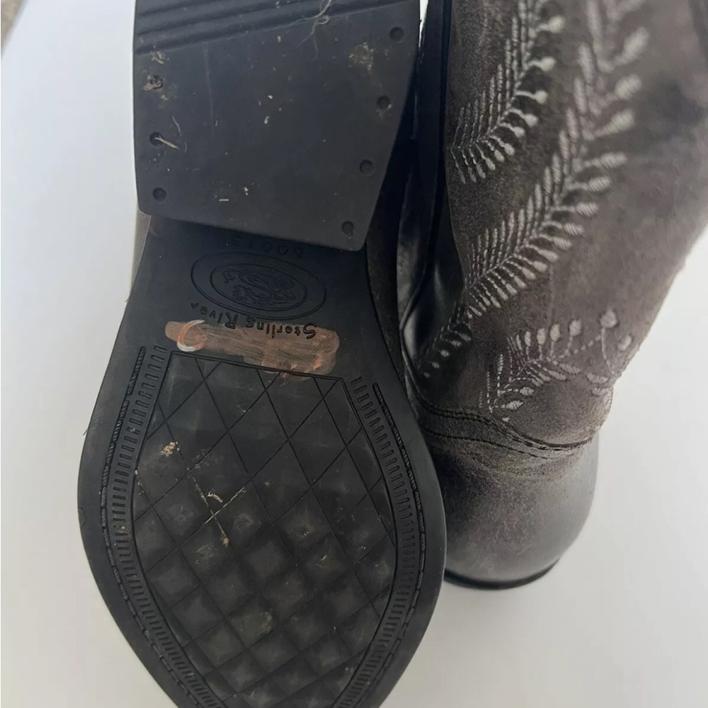 Sterling River Women's Gray Leather Cowboy Western Boots Size 7 Nashville - Picture 6 of 9